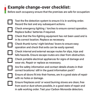 Fire Safety Changover Checklist
